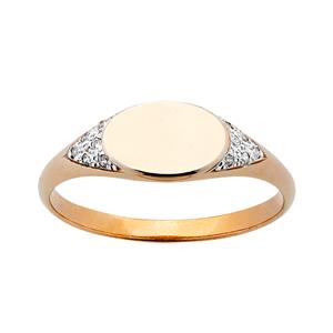 <p> Horizontal Oval Diamond Signet Ring</p>